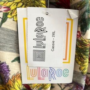 Floral jersey LuLaRoe skirt.  Runs smaller than 2X